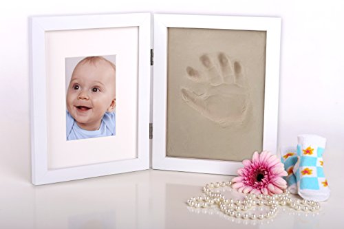 1x Bilderrahmen 38×24 Gipsabdruck Baby Hand Fuß Fotorahmen, Baby Abdruck UVP 20€ - 2