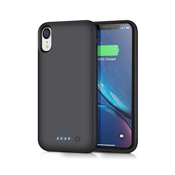 iPosible Akku Hülle für iPhone XR, [6800mAh] Tragbare Ladebatterie Zusatzakku Externe Handyhülle Batterie Schutzhülle Wiederaufladbare Akku Case für iPhone XR [6,1 Zoll] Battery Pack Powerbank