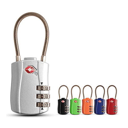 Preisvergleich Produktbild Winbang Passwortschloss Metallschloss Outdoor Diebstahlsicherung Drahtseil Zollschloss für Koffer Tasche Rucksack Farbe zufällig