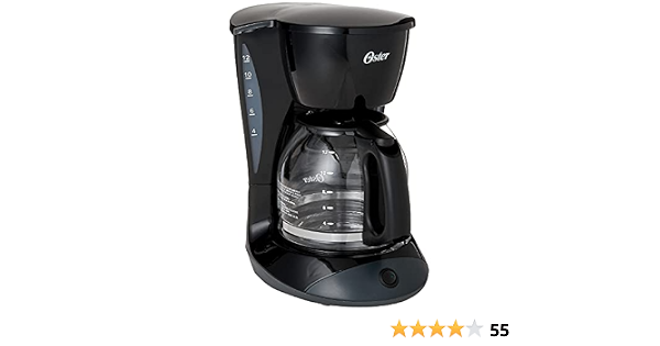 SmartMiles. Cafetera Oster BVSTRF100-013(2083222), Machine, 12 tazas Negra