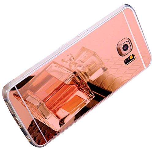 Ekakashop Compatible avec Miroir Coque Galaxy A5 2017 Housse Bling,Strass Gliter Sparkle Rose D'or Chrome Transparente Clair Brillant Cover Coque de Protection Compatible avec Samsung Galaxy A5 2017