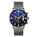 Produktbild Knowin Armbanduhr Männer Lässige Schön Blauer Sternenhimmel Großes Runde Zifferblatt Chronographen Uhren Kalender, Business Mode Damen Luxusuhren Quarzuhr Edelstahl Zifferblatt Casual Armband Uhr