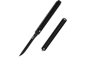 XPEX 2 in 1 Coltello Pieghevole Multiuso per Funghi in Acciaio Inox, Micologico con Rompivetro e Serramanico da Campeggio (Nero)