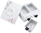 Depilación suave y eficaz Jata Depiladora de cera caliente DPC8B - 2 cubas para calentar y filtrar la cera, 2 termostatos, Cestillo incluido, Con tapa, Incluye espátula,