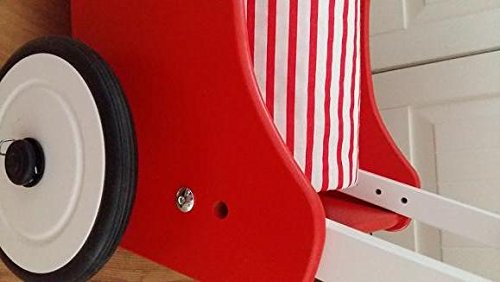 SchwabenKids® Puppenwagen hellgelb + BREMSE + Kissen Holzpuppenwagen Lauflernwagen - 6
