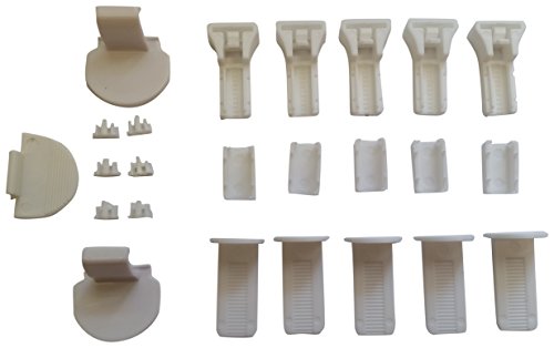 K-home Piso.01.SB Klemmträger und Zubehör Montage-Set für Klemmfix Plissee, Plastik, 3,5 x 2 x 4 cm, weiß
