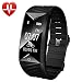 Produktbild YAMAY Fitness Armband mit Pulsmesser,Fitness Tracker mit Herzfrequenz Wasserdicht IP67 Aktivitätstracker Pulsuhren Smartwatch Schrittzähler Armbanduhr mit Schlafmonitor Kalorienzähler Vibrationsalarm Anruf SMS Whatsapp Beachten kompatibel mit iPhone Android Handy(Schwarz)