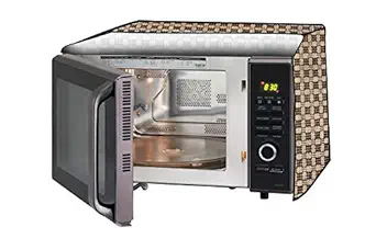 Stylista Microwave Oven Cover for Borosil Prima 25 Liter 1500 Watt Convection Oven Toaster Griller (OTG) Checkered Pattern Brown