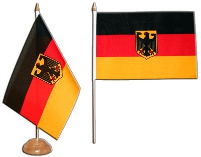 Tischflagge Tischfahne Deutschland mit Adler - 15 x 22 cm Tischflagge Tischfahne Deutschland mit Adler - 15 x 22 cm