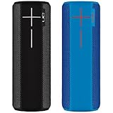 Ultimate Ears BOOM 2 Wireless/Bluetooth Speaker, Waterproof and Shockproof - Two Speaker Bundle (Black and Blue)