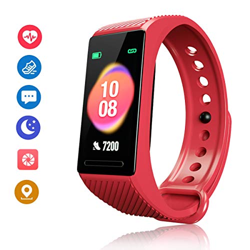 F-FISH Pulsera Actividad HR, Impermeable IP68 Pulsera Inteligente con Pulsómetro, Reloj Inteligente para Deporte,Pulsera Deporte para Android y iOS Teléfono móvil para Hombres Mujeres Niños