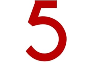 1peak Zahlenaufkleber Nummer 5, rot, 20cm (200mm) hoch, Aufkleber mit Zahlen in vielen Farben + Höhen, wetterfest