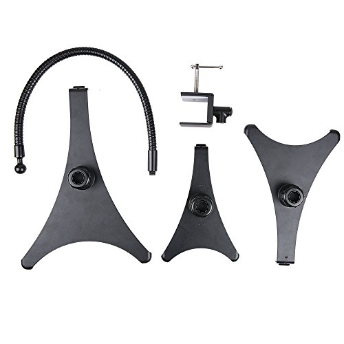 BESTEK iPad Schwanenhals Halterung Flexibel 360° Schwankbar mit 2 Abziehbaren Klemmen für iPad Air/Air 2 und ipad Mini 1/2/3 - 4