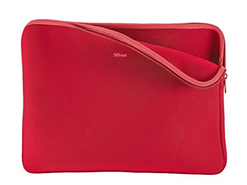 Trust Primo Soft Laptop Sleeve 17,3 Zoll weiche Schutzhülle (für Notebooks mit Bildschirmdiagonale bis 43,9 cm (17,3 Zoll)) rot - 4