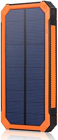 CYSPSZ Solar Charger,15000mAh Solar Power Bank Dual USB Port Portable Charger, Rain-resistant Dirt/Shockproof Dual USB Port Portable Charger Battery with High-Efficiency SunPower Solar Panel Backup Power Pack for All USB Supported Devices (orange)