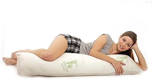 Aloe 99 Memory Foam Full Body Pillow for Adults, Bamboo White,