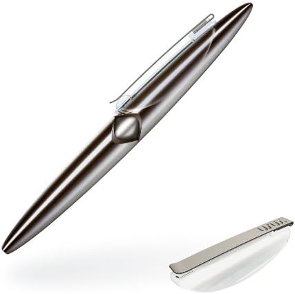 usus.io titan +++ Click-Clip +++ ballpoint pen with MAGNETIC MECHANICS SYSTEM +++ made of solid titanium (hand-sanded) +++ BERLIN DESIGN +++ blue ink