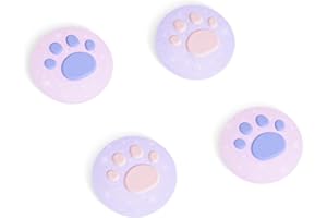 DLseego 4 PCS Joy Con Thumb Grip Cap pour Switch/Switch Lite, Silicone Mignon Kawaii Analogique Pouce Housse de Protection pour Joy-Con Controller- Rose+Violet