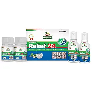Divya wellness Relief 24 pain oil & Capsules for joint pain and Body pain 100ml Oil and 120 Caps