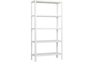 Étagère sans vis pour maison Homeclick 5 étagères Blanc Simonrack 1800 x 800 x 300 mm – Étagère pour maison – Étagère pour enfants 150 kg de capacité par étagère
