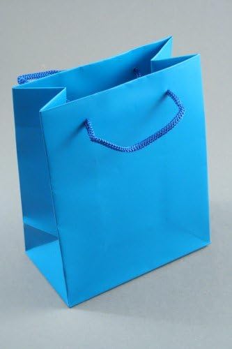 Matt Finish Turquoise Giftbag with Cord Handle. 60 Pieces