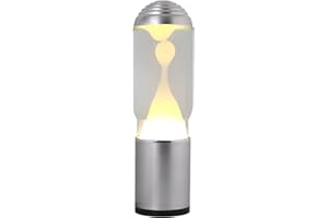 I-TOTAL® - LAMP A.D.A - Lampe à lave avec base laquée foncée/clair argenté (transparent/cire blanche 1)