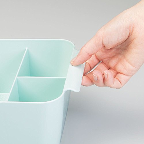 InterDesign Clarity Kosmetik Organizer mit Griffen | Sortierbox mit 8 Fächern für Make-Up & Accessoires | Ablagesystem auch für Bürozubehör | Kunststoff mintfarben - 7