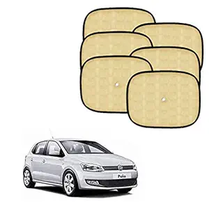 Car Adorable Beige Sun Shades for Side and Rear Window for Volkswagen Polo (Set of 6)