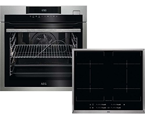 Preisvergleich Produktbild AEG AEG130BCMB, Einbauherdset, Induktionskochfeld, EEK: A+, 71 Liter, Edelstahl / Schwarz