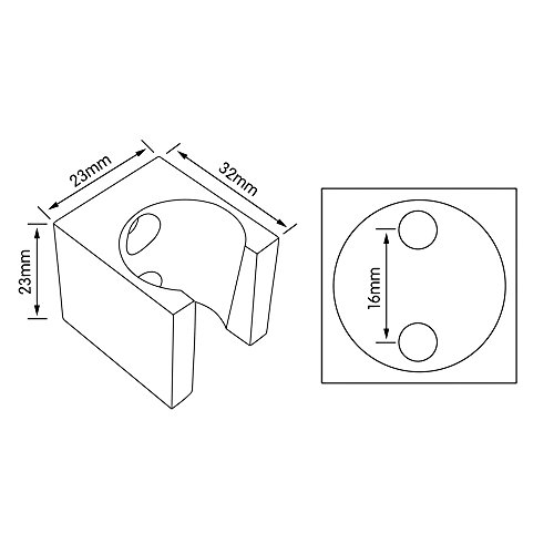 KES C107 Duschkopfhalterung, mit Halteklammer, Wandmontage, aus solidem Messing, Chrom-Oberfläche - 2