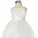 Dressy Daisy Baby Girls' Beaded Satin Tulle Tiered Wedding flower Girl Bridesmaid Dresses Party Dress Size 3 Years Ivory