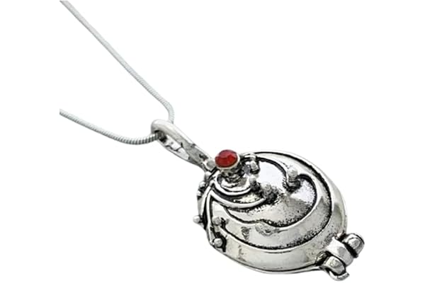 OUTLETISSIMO® Elena Amulette Vampire Halsband Hänge Vintage Cosplay Charm Bär Glänsande Röd Verbena ET228, s, Legerat stål, Z