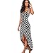 Produktbild Kleid Internet Damen Casual Sundress Stripes Lose Long Beach Kleid (L, schwarz)