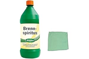 BINDULIN 1 Liter Kluthe Spiritus (Ethanol) zur Reinigung, Verdünnung, Frostschutz in Sicherheitsflasche inkl. Microfasertuch von E-Com24 (Brennspiritus)