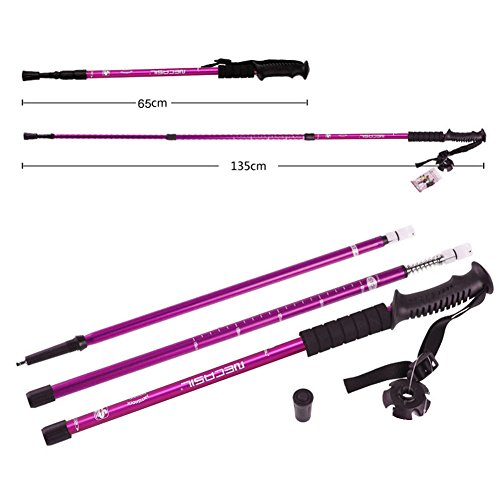 AUTOPKIO Trekking Pole Mit Tragetasche, Paar Wanderer Wanderstange Walking Pole 6061 Aluminiumlegierung Klappstab Ultralight zusammenklappbar, Anti-Schock mit EVA Schaum Griff - 3