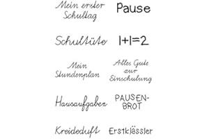 ‎SESCHA Stempel Clear von EFCO, Einschulung 2, A7 / 74 x 105 mm, 10 - teilig, transparent