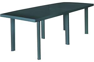 vidaXL Table de Jardin Table de Salle à Manger Dîner Repas Table de Patio Camping Terrasse Arrière-Cour Extérieur Vert 210x96x72 cm Plastique