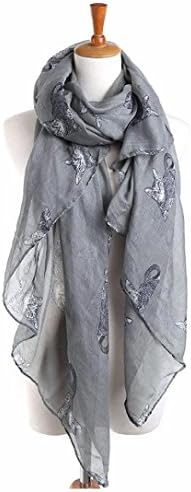 Pingtri Fashion Long Cat Print Long Scarf Warm Shawl (Gray)