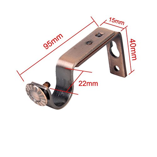 WINOMO 2ST drapierung Gardinenstange Halterung verstellbar 18-22mm - 7