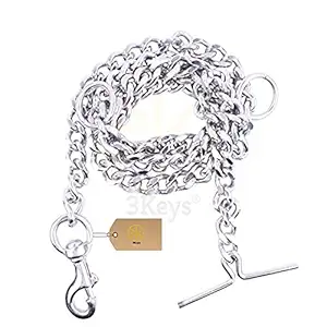 3Keys Dog Leash Diamond Cut Heavy Duty Dog Chain with Brass Hook (S)