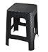 Produktbild Sitzhocker Hocker Rattan Optik Kunststoff Badhocker Küchenhocker 45x28x28cm (Schwarz)