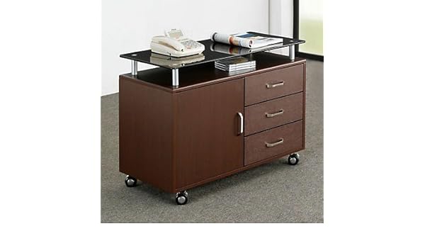 Techni Mobili Glass Top Mobile File Cabinet Amazon Co Uk Office Products