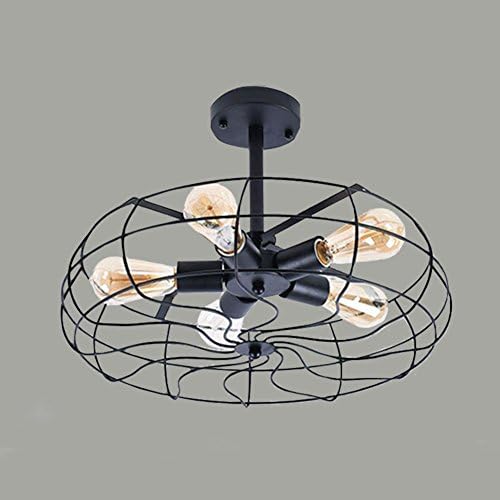 CUICAN [fan] Ceiling lamp American style Industrial inspired Led Pendant lights Balcony Dining room Metal [ceiling]-black