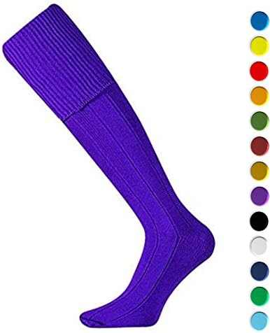Good Quality Football Socks for Kids and Adults - Available from Childs shoe size 9 to Adults 12 - High Performance - Comfortable fit, Easy care and Long lasting for Boys, Girls, Men and Ladies – Popular choice for School, Club, Football, Rugby, Hockey and Sports (Purple, UK Shoe Size 7-12 | Seniors)