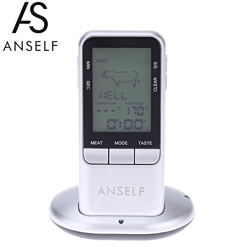 Anself Funk Grill Thermometer Bratenthermometer Grillthermometer mit LCD Display - 2