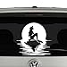 Produktbild Ariel The Little Mermaid On Rock Full Moon 6 White Vinyl Car Truck Aufkleber Decal von Supersticki® ohne Hintergrund / Maße in "Inch" Sticker Disney Kids Fun Cute Girly Adorable Awesome Movies Mermaids Pretty |CCI164