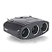 Produktbild YANG's 3 Buchse Auto Ladegerät Dual USB Lade Ports Zigarettenanzünder Splitter Auto Netzteil Outlet 12 V/24 V Multifunktionale Auto Ladegerät Für Handys GPS Dashcam (Schwarz)