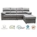 Mueble Sofa ChaiseLongue, Subida Domicilio, Cuatro plazas, Color Gris, cheslong Anti Manchas...