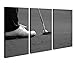 Produktbild Leinwandbild 3 Tlg. Sport Golf Schläger Ball Gras schwarz weiß Leinwand Bild Bilder Holz fertig gerahmt 9R863, 3 tlg BxH:120x80cm (3Stk 40x 80cm)