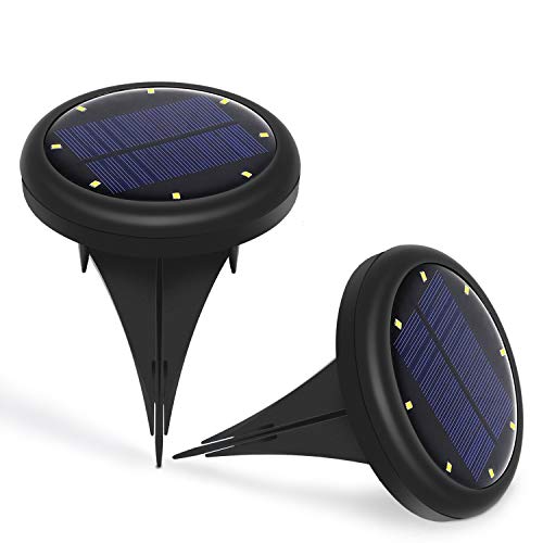 Jirvyuk Solaires Alimentées Au Sol Lumière Extérieure pour Jardin éclairage Paysager Lampe pour Jardin, Allée, Pelouse, 2 Pack (Blanc Froid)